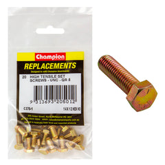 Champion - Hex Set Screws - High Tensile - 1/4" x 1/2" - UNC - Grade 5 | C370-1