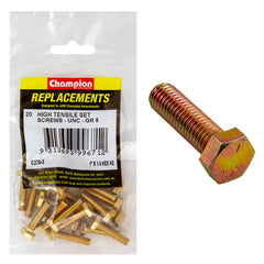 Champion - Hex Set Screws - High Tensile - 1/4" x 1" - UNC - Grade 5 | C370-3