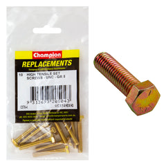 Champion - Hex Set Screws - High Tensile - 1/4" x 1 - 1/2" - UNC - Grade 5 | C370-4