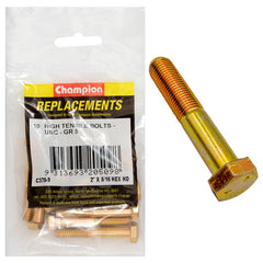 Champion - HEX BOLTS-HIGH TENSILE-5/16" x 2"-UNC-GRADE 5 | C370-9