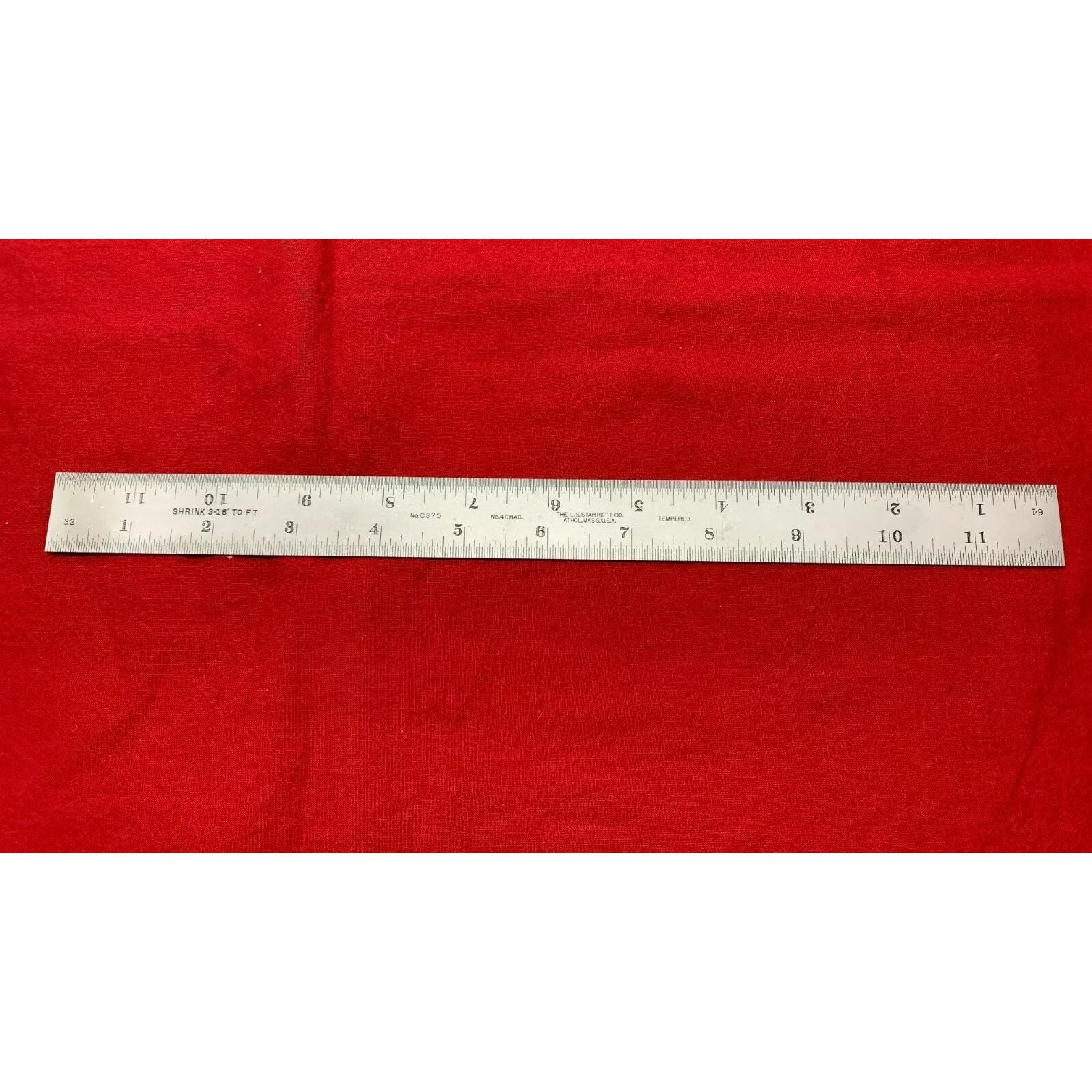 Starrett - Steel Rule 12in 3/16in Shrink per foot 4R Grad | C375-12