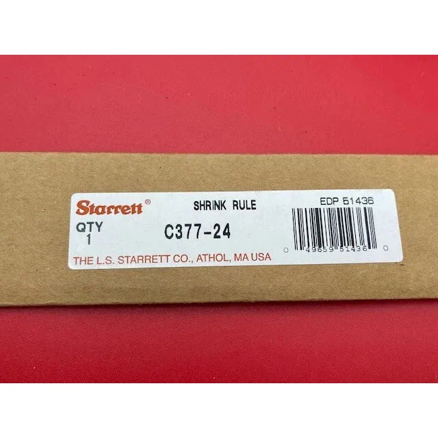 Starrett - Steel Rule 24in 1/4in Shrink per foot. 4R Grad | C377-24