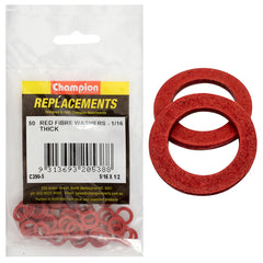 Champion - WASHERS-FLAT-FIBRE-5/16" x 1/2" x 1/16"-RED | C390-5
