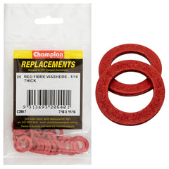Champion - WASHERS-FLAT-FIBRE-7/16" x 11/16" x 1/16"-RED | C390-7
