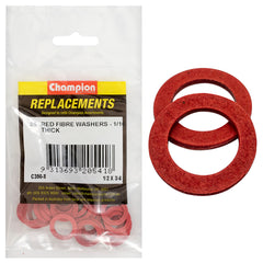 Champion - WASHERS-FLAT-FIBRE-1/2" x 3/4" x 1/16"-RED | C390-8