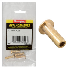 Champion - Hose Plugs - Barbed - Brass - 1/4" | C40-3