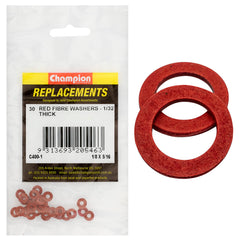 Champion - WASHERS-FLAT-FIBRE-1/8" x 5/16" x 1/32"-RED | C400-1