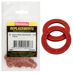 Champion - WASHERS-FLAT-FIBRE-1/4" x 9/16" x 1/32"-RED | C400-3