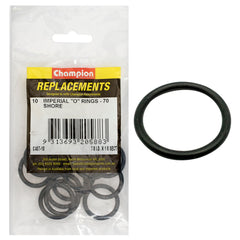 Champion - O Rings - Nitrile Rubber - 70 Shore - 7/8" x 1/8" - Black | C407-18