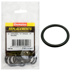 Champion - O Rings - Nitrile Rubber - 70 Shore - 1" x 1/8" - Black | C407-20