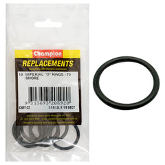 Champion - O Rings - Nitrile Rubber - 70 Shore - 1 - 1/8" x 1/8" - Black | C407-22
