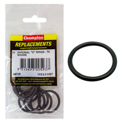 Champion - O Rings - Nitrile Rubber - 70 Shore - 1 - 3/16" x 1/8" - Black | C407-23