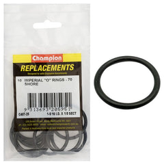 Champion - O Rings - Nitrile Rubber - 70 Shore - 1 - 5/16" x 1/8" - Black | C407-25
