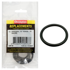 Champion - O Rings - Nitrile Rubber - 70 Shore - 1 - 3/8" x 1/8" - Black | C407-26