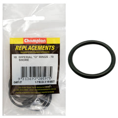 Champion - O Rings - Nitrile Rubber - 70 Shore - 1 - 7/16" x 1/8" - Black | C407-27