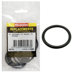 Champion - O Rings - Nitrile Rubber - 70 Shore - 1 - 1/2" x 1/8" - Black | C407-28
