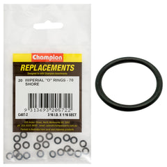 Champion - O Rings - Nitrile Rubber - 70 Shore - 3/16" x 1/16" - Black | C407-2
