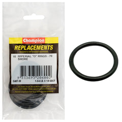 Champion - O Rings - Nitrile Rubber - 70 Shore - 1 - 3/4" x 1/8" - Black | C407-30
