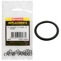 Champion - O Rings - Nitrile Rubber - 70 Shore - 1/4" x 1/16" - Black | C407-3