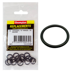 Champion - O Rings - Nitrile Rubber - 70 Shore - 1/2" x 3/32" - Black | C407-9