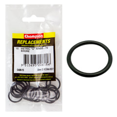 Champion - O Rings - Nitrile Rubber - 70 Shore - 20mm x 2.5mm - Black | C408-13