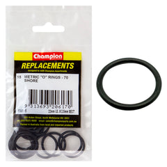 Champion - O Rings - Nitrile Rubber - 70 Shore - 22mm x 2.5mm - Black | C408-15