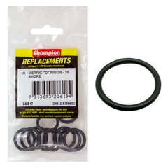 Champion - O Rings - Nitrile Rubber - 70 Shore - 20mm x 3.5mm - Black | C408-17