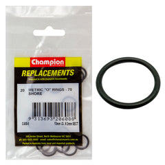 Champion - O Rings - Nitrile Rubber - 70 Shore - 10mm x 2mm - Black | C408-5