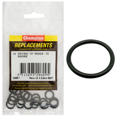 Champion - O Rings - Nitrile Rubber - 70 Shore - 10mm x 2.5mm - Black | C408-7