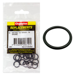 Champion - O Rings - Nitrile Rubber - 70 Shore - 12mm x 2.5mm - Black | C408-8