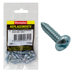 Champion - Self Tapping Screws - Pan - Slot - 4.8 x 25mm - Zinc Plated | C420-7