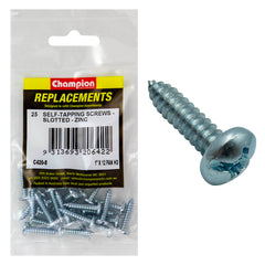 Champion - Self Tapping Screws - Pan - Slot - 5.5 x 25mm - Zinc Plated | C420-8