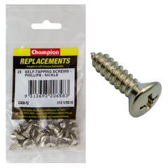 Champion - Self Tapping Screws - Rsd - Phillips - 6.3 x 16mm - Nickel Plated | C430-12