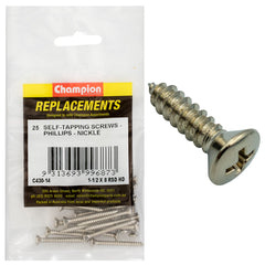 Champion - Self Tapping Screws - Rsd - Phillips - 4.2 x 38mm - Nickel Plated | C430-14