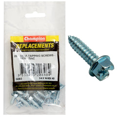 Champion - SELF TAPP SCREWS-HEX-COMBO-6.3 x 19mm-ZINC PLATED | C430-2