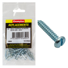 Champion - Self Tapping Screws - Pan - Slot - 4.8 x 22mm - Zinc Plated | C430-6