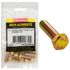 Champion - Hex Set Screws - High Tensile - M8 x 25mm - Grade 8.8 | C431-10