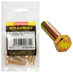 Champion - Hex Set Screws - High Tensile - M8 x 35mm - Grade 8.8 | C431-11