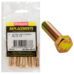 Champion - HEX BOLTS-HIGH TENSILE-M8 x 50mm-GRADE 8.8 | C431-13