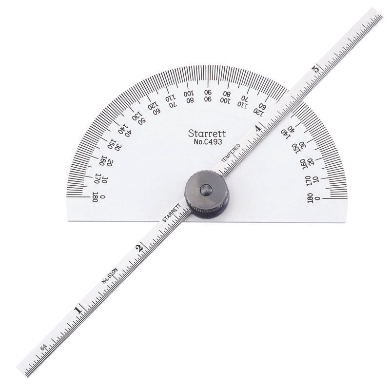 Starrett - Protractor Depth Gge 6 Rule Satin Chrome | C493