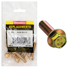 Champion - Hex Set Screws - High Tensile - Flanged - 12AF - M8 x 40mm - Grade 8.8 | C495-12