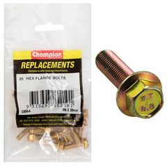 Champion - Hex Set Screws - High Tensile - Flanged - 10AF - M6 x 20mm - Grade 8.8 | C495-4
