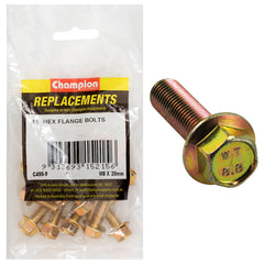 Champion - Hex Set Screws - High Tensile - Flanged - 12AF - M8 x 20mm - Grade 8.8 | C495-9