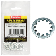 Champion - WASHERS-SHAKEPROOF-INTERNAL- 1/2"-ZINC PLATED | C510-13