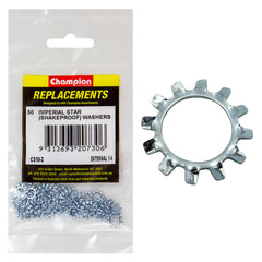 Champion - WASHERS-SHAKEPROOF-EXTERNAL-1/4"-ZINC PLATED | C510-2