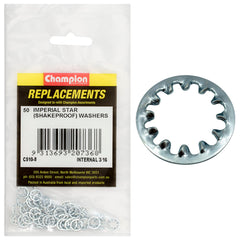 Champion - WASHERS-SHAKEPROOF-INTERNAL-3/16"-ZINC PLATED | C510-8