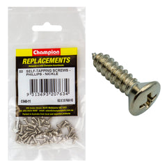 Champion - Self Tapping Screws - Pan - Phillips - 3.5 x 9.5mm - Nickel Plated | C540-11