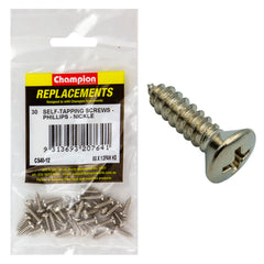 Champion - Self Tapping Screws - Pan - Phillips - 4.2 x 13mm - Nickel Plated | C540-12
