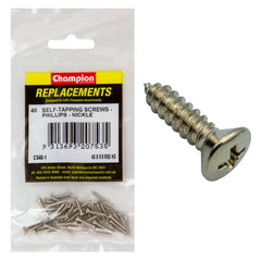 Champion - Self Tapping Screws - Rsd - Phillips - 2.9 x 16mm - Nickel Plated | C540-1