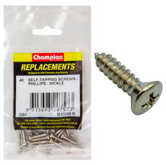 Champion - Self Tapping Screws - Rsd - Phillips - 3.5 x 19mm - Nickel Plated | C540-5
